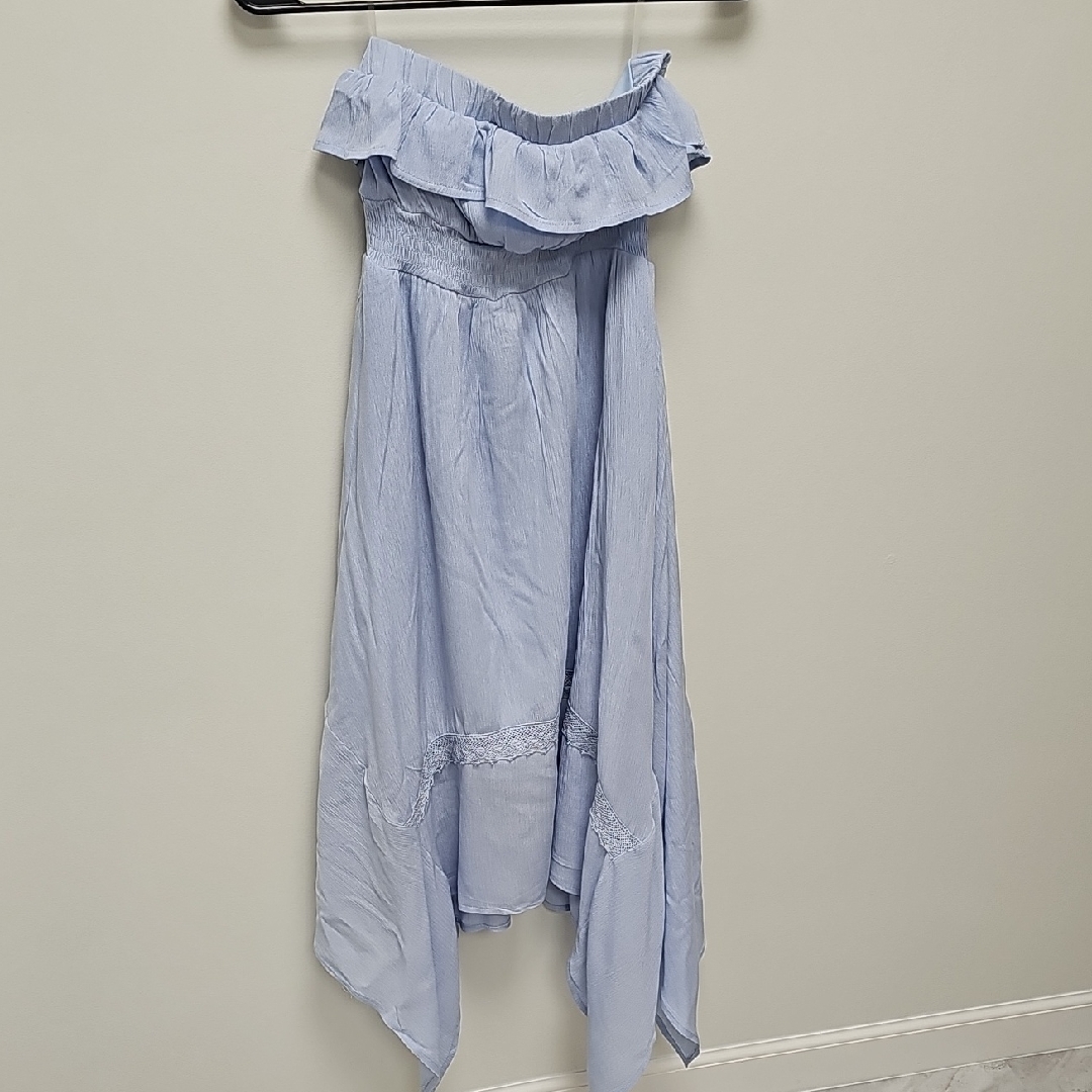 Light Blue Off-Shoulder Women's Skirt